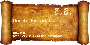 Bergh Bernadett névjegykártya